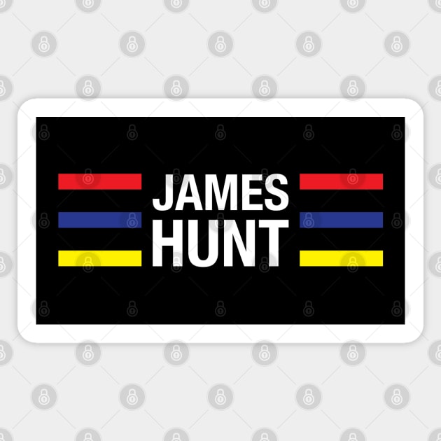 70's British Formula 1 Icon James Hunt Sticker by funkymonkeytees